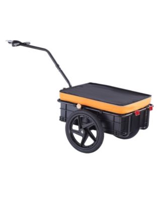 Bike Cargo Trailer,88LBS,16"Wheels,Universal Hitch, Waterproof Cover, Reflectors, Fit 24"-28" Bikes