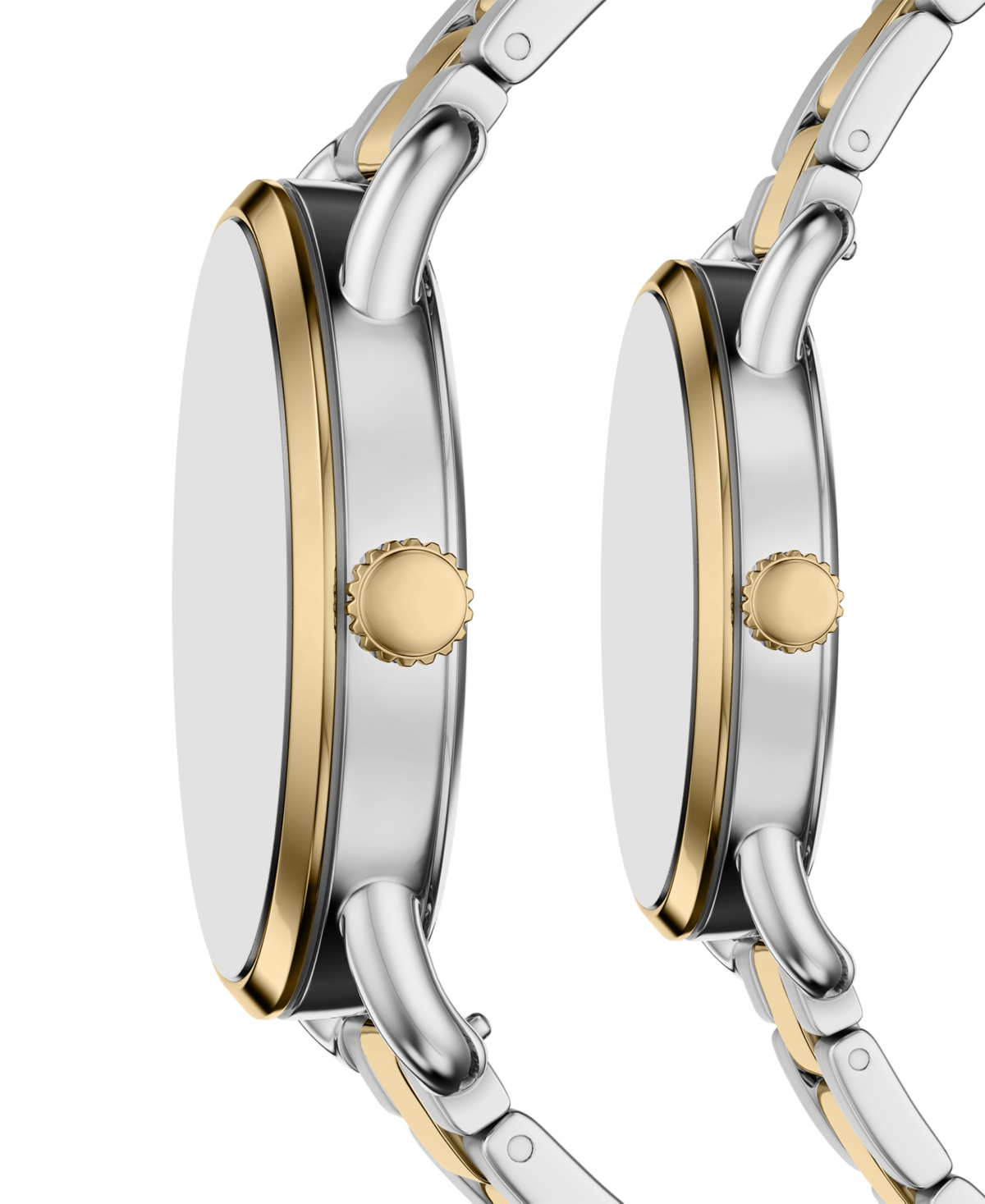 Fossil Unisex Copeland Quartz Two-Tone Stainless Steel Watch Set 42mm and 34mm