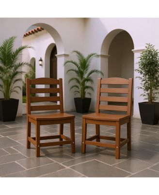 Modern HDPE Outdoor Dining Chairs Set of 2