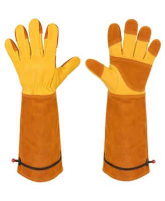 Women's Garden Gloves Long Elbow Leather Breathable