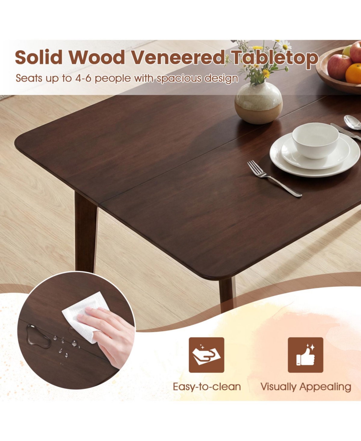 Mecale 47-Inch Rectangular Dining Table for 4-6