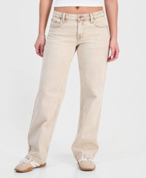 Женские джинсы Celebrity Pink Juniors' Low-Rise Straight-Leg Y2K Denim, цвет: Portabella