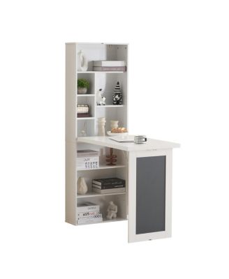 Fold-out Wall Mount Convertible Writing Desk and Storage Cabinet