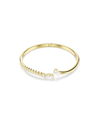 Gold-Tone Plated White Crystal Bracelet