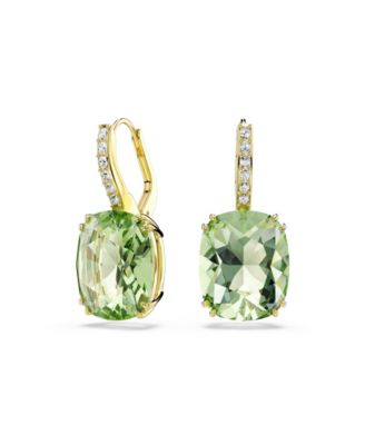Gold-Tone Plated Colored-Stone Crystal Earrings