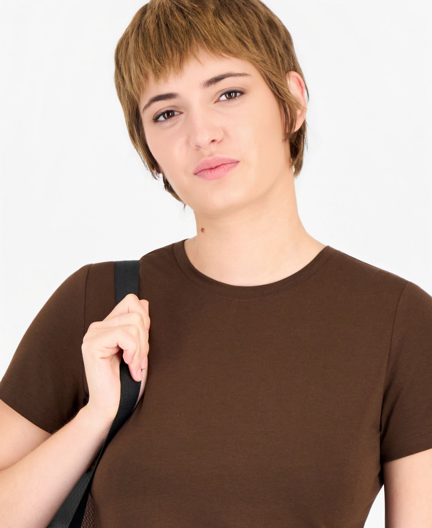 Женская футболка ID Ideology Performance Crewneck, цвет: Кофейный — фото 2