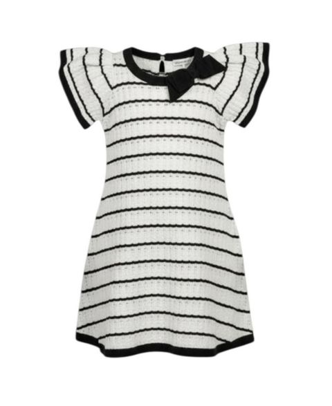 Платье Hope & Henry Organic Bow Detail Pointelle Sweater Dress для девочек, цвет: Чёрный