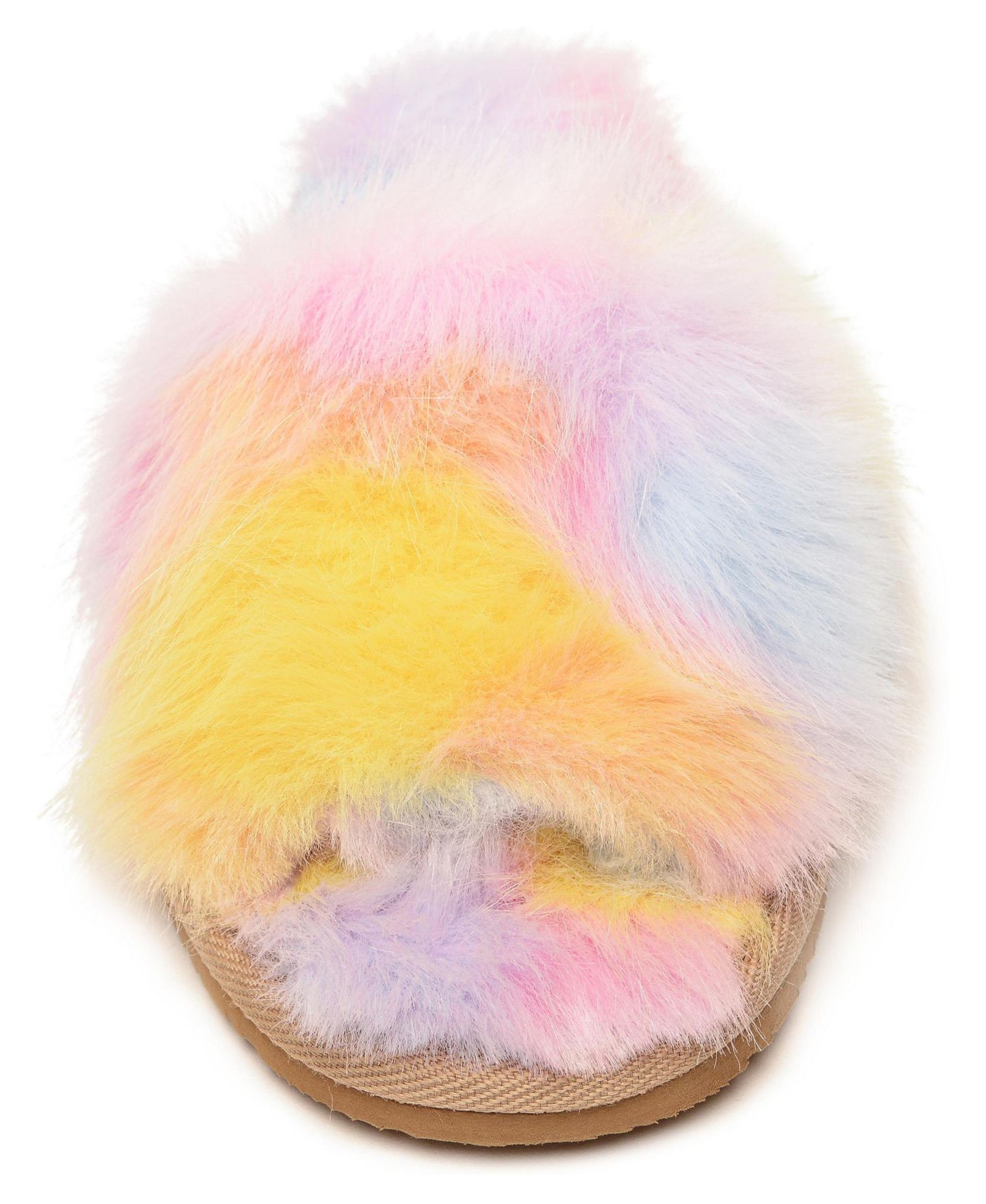Тапочки Minnetonka Lyla Faux Fur Slide Slippers для девочек, цвет: Розовый — фото 4
