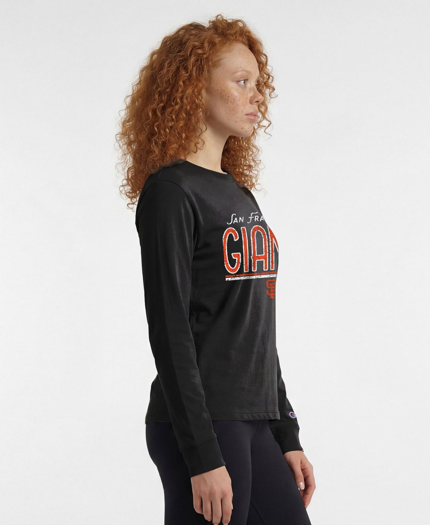 Женская футболка Champion San Francisco Giants Long-Sleeve Distressed — фото 4