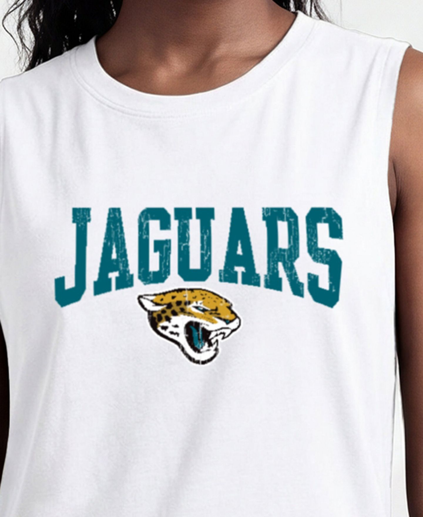 Женские топы Champion Jacksonville Jaguars Distressed Crewneck Muscle — фото 5