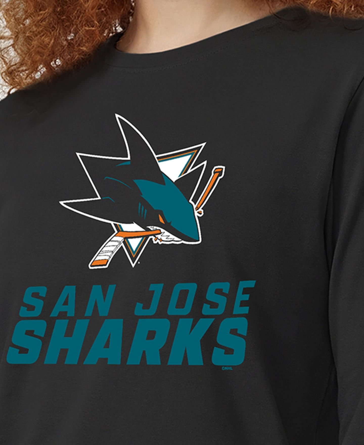 Женская футболка Champion San Jose Sharks Wordmark Lockup Long-Sleeve — фото 5