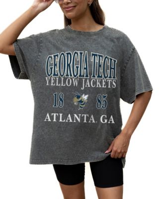 Women's Gray Georgia Tech Yellow Jackets Oversized Snow Wash T-Shirt