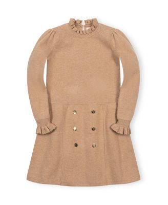 Toddler Girls (2T - 5T) Organic Mock Neck Ruffle Edge Sweater Dress