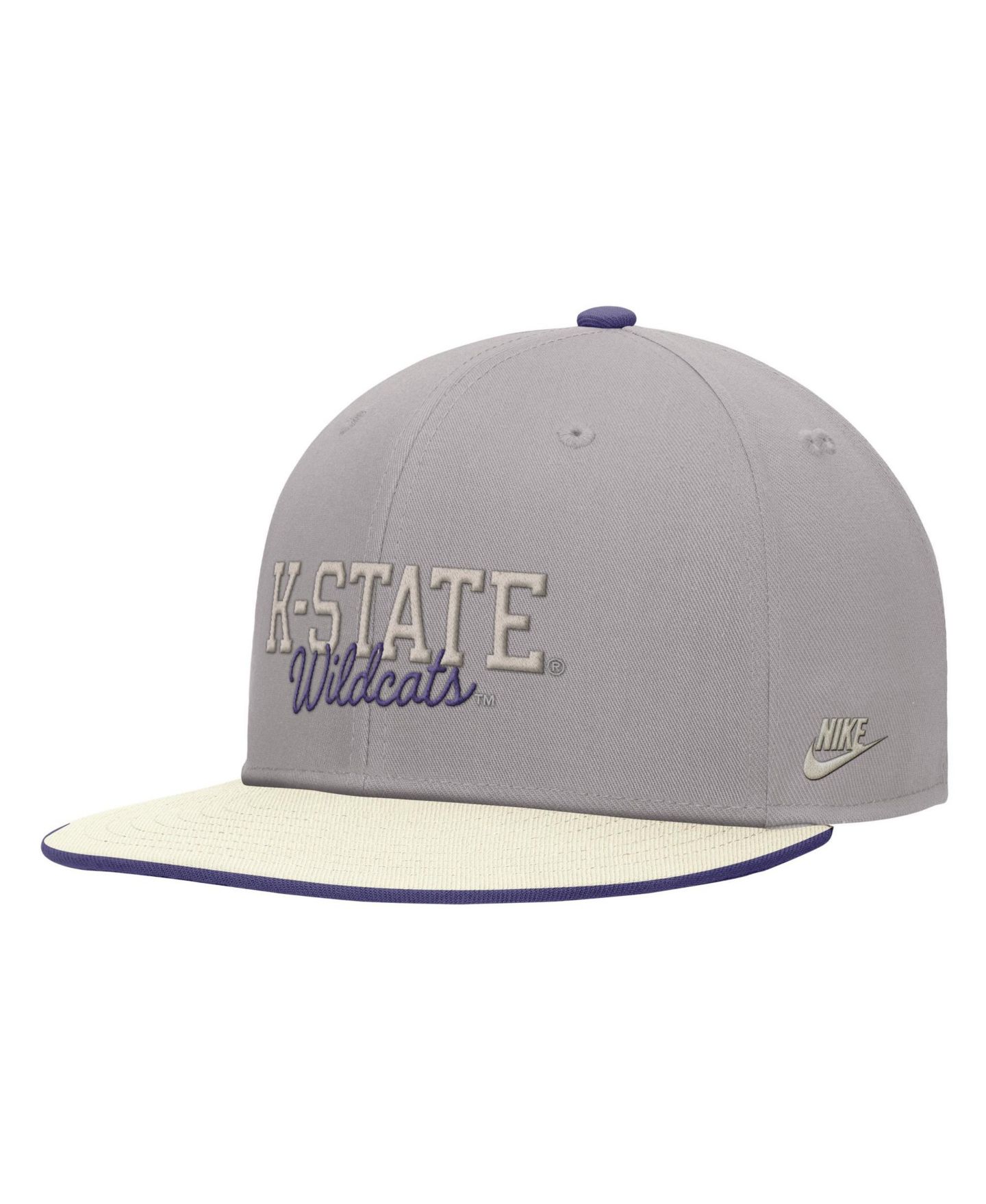 Мужская кепка Nike Gray Kansas State Wildcats Vintage Script Pro Dri-FIT Snapback Hat — фото 2