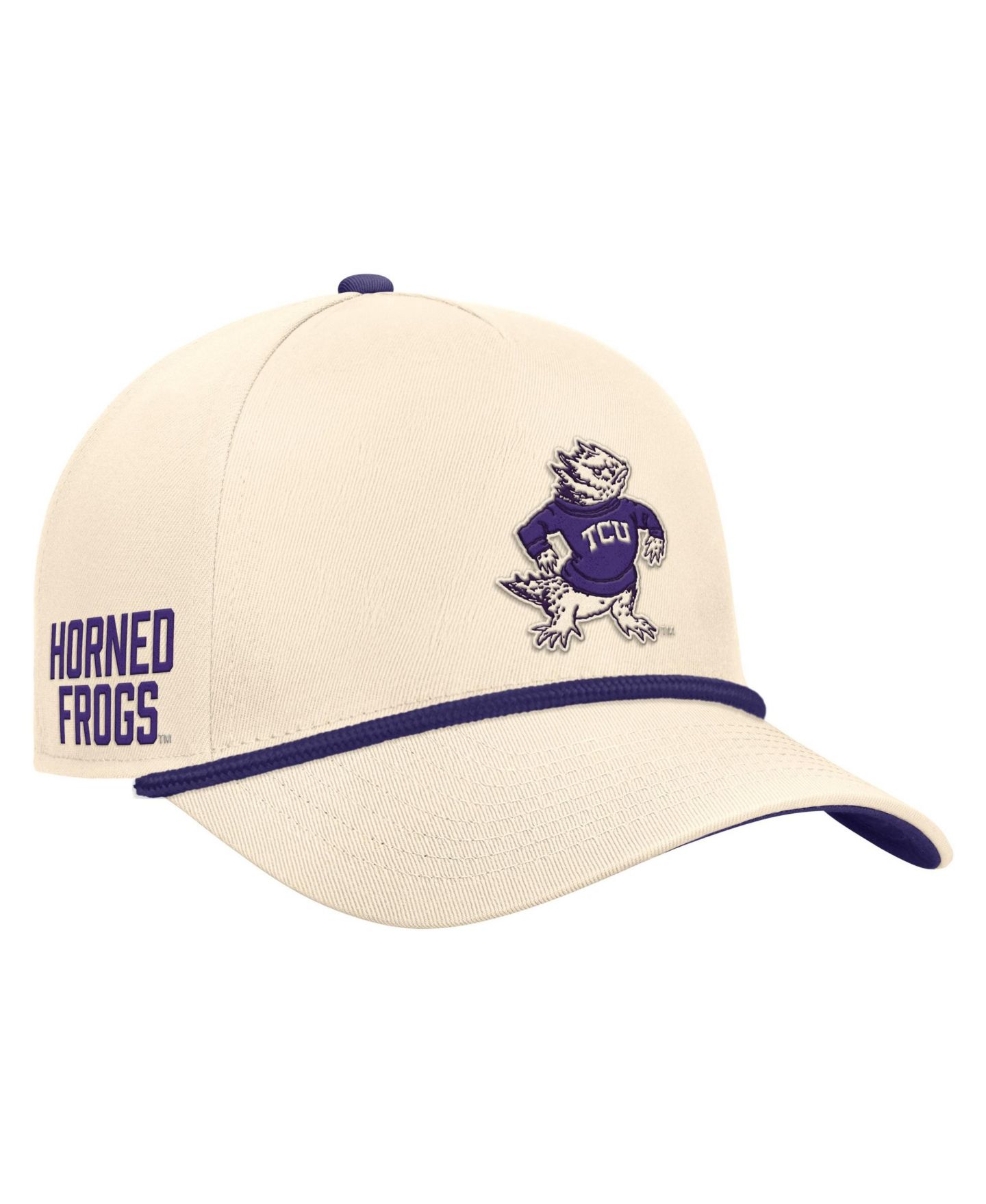 Мужская кепка Nike Natural TCU Horned Frogs Vintage Rope Rise Adjustable Hat — фото 1