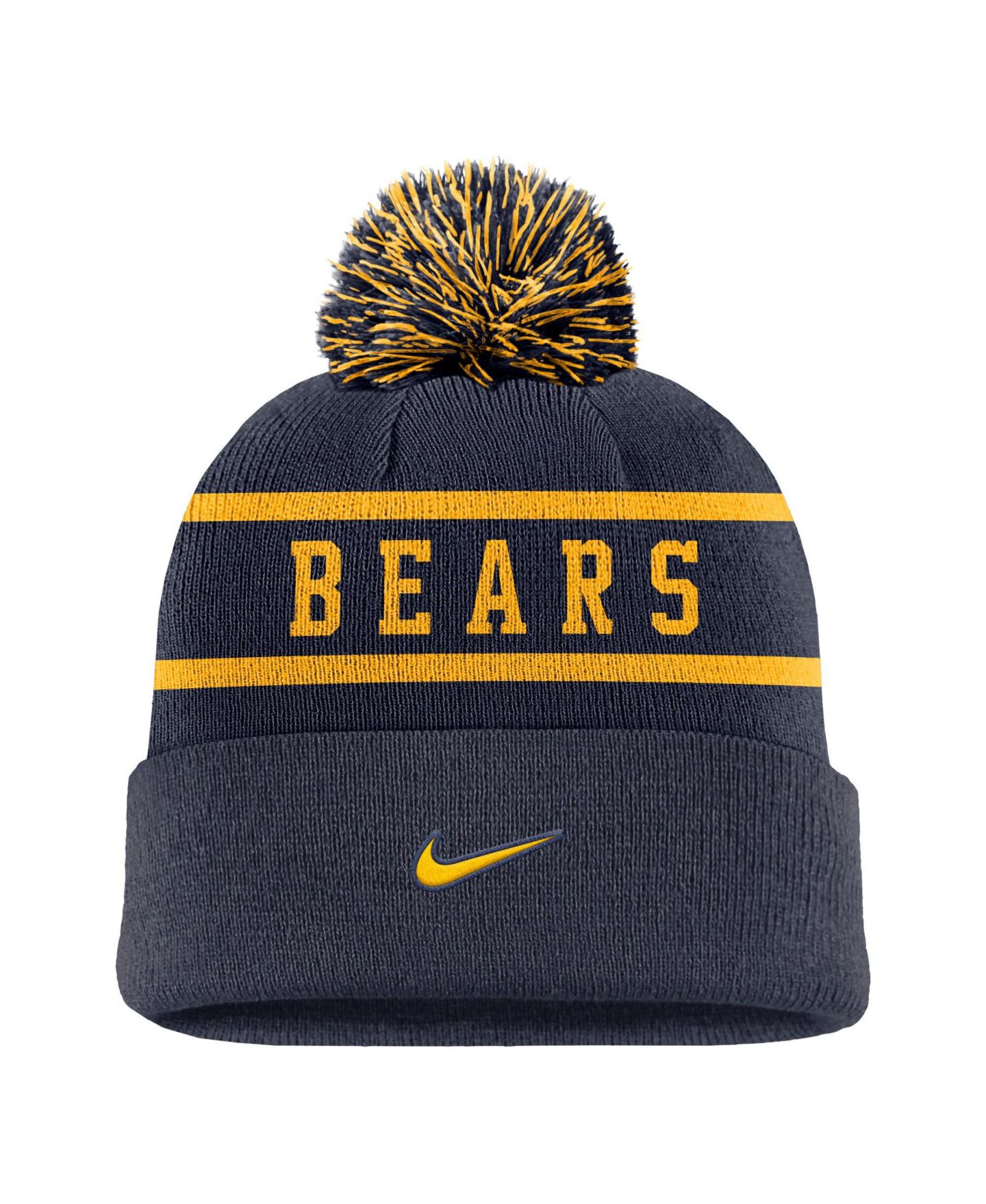 Мужская шапка Nike Navy Cal Bears Peak Cuffed Knit Hat with Pom — фото 2