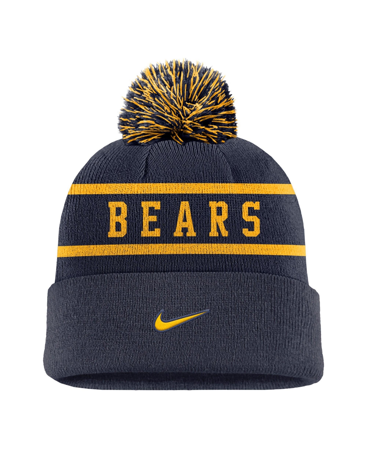 Nike Men's Navy Cal Bears Peak Cuffed Pom with Knit Hat