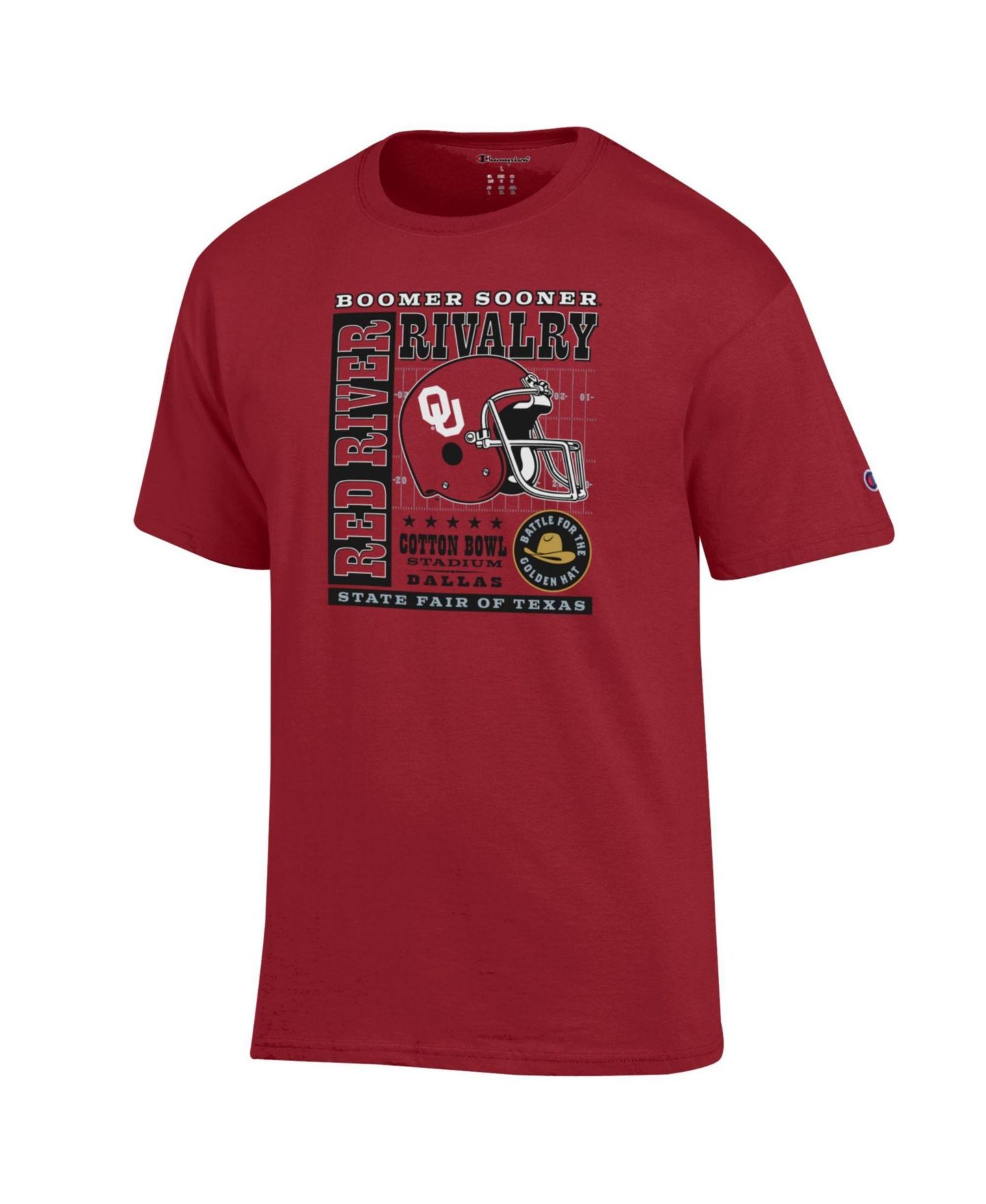 Мужская футболка Champion Crimson Oklahoma Sooners Red River Rivalry Slogan — фото 2