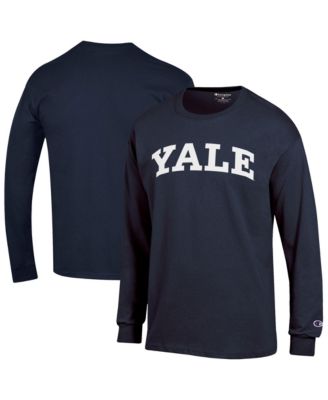Men's Navy Yale Bulldogs Basic Arch Long Sleeve T-Shirt