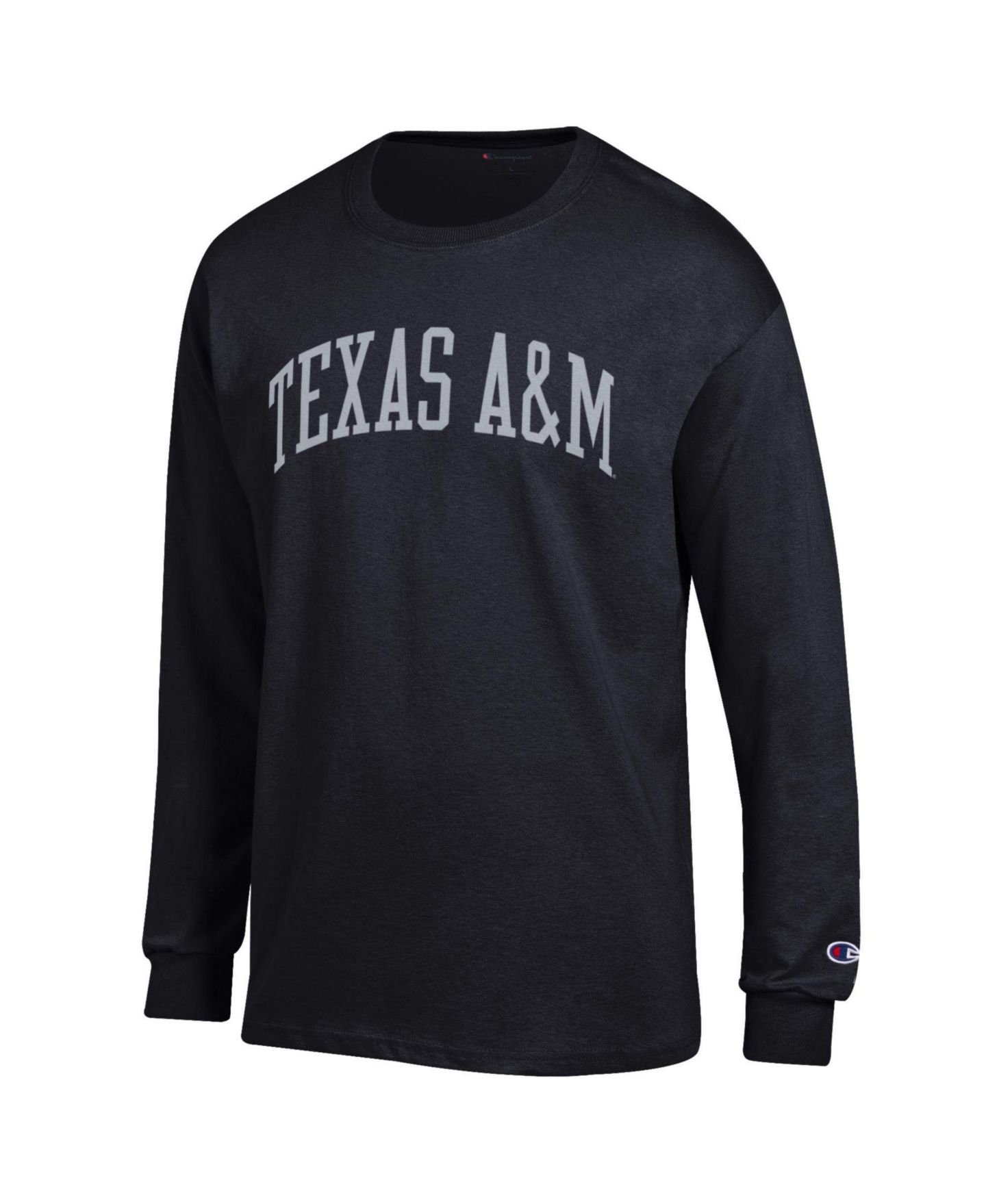 Мужская футболка Champion Maroon Texas A&M Aggies Basic Arch Long Sleeve, цвет: Чёрный — фото 2