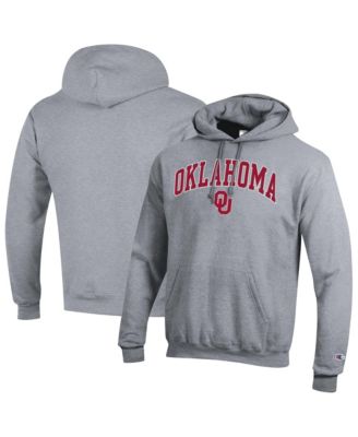 Men's&nbsp;Champion Heather Gray Oklahoma Sooners Arch Over Logo Pullover Hoodie