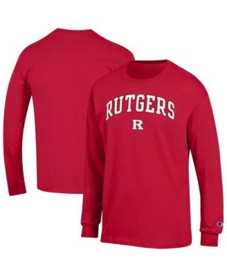 Men's&nbsp;Champion Scarlet Rutgers Scarlet Knights Arch Over Logo Long Sleeve T-Shirt