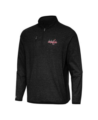 Men's Heather Black Washington Capitals Certain Quarter-Zip Tri-Blend Sweatshirt