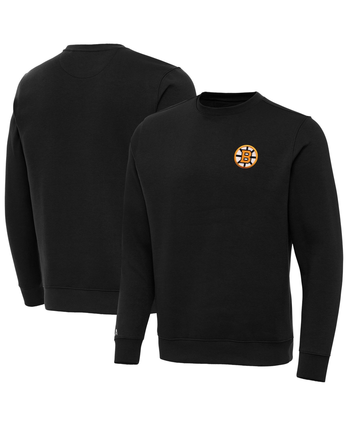 Antigua Men's Black Boston Bruins Victory Pullover Sweatshirt In Black