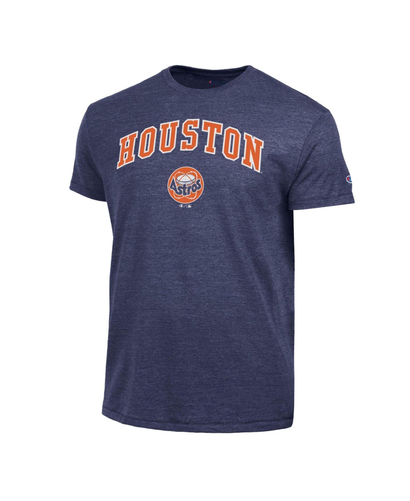 Мужская футболка Champion Navy Houston Astros Cooperstown Wordmark Lockup Tri-Blend — фото 2
