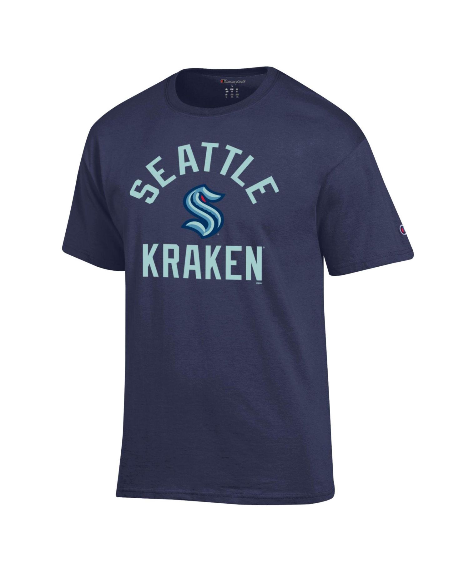 Men's Deep Sea Blue Seattle Kraken Primary Logo Jersey T-Shirt