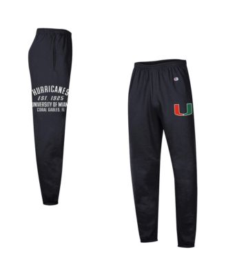 Men's Black Miami Hurricanes Powerblend Banded Fleece Sweatpants