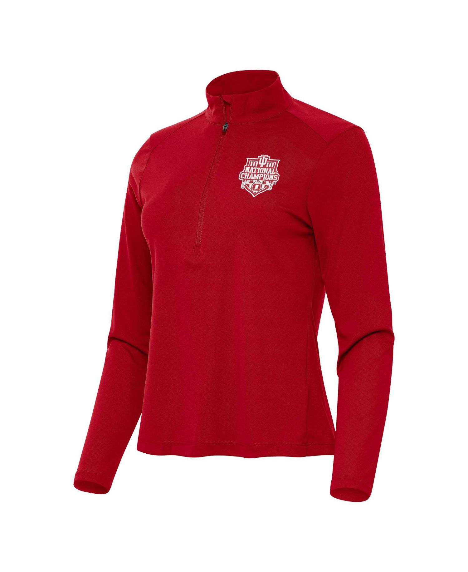 Women's Crimson Indiana Hoosiers College Football Playoff 2025 National Champions Tribute Half-Zip Jacket