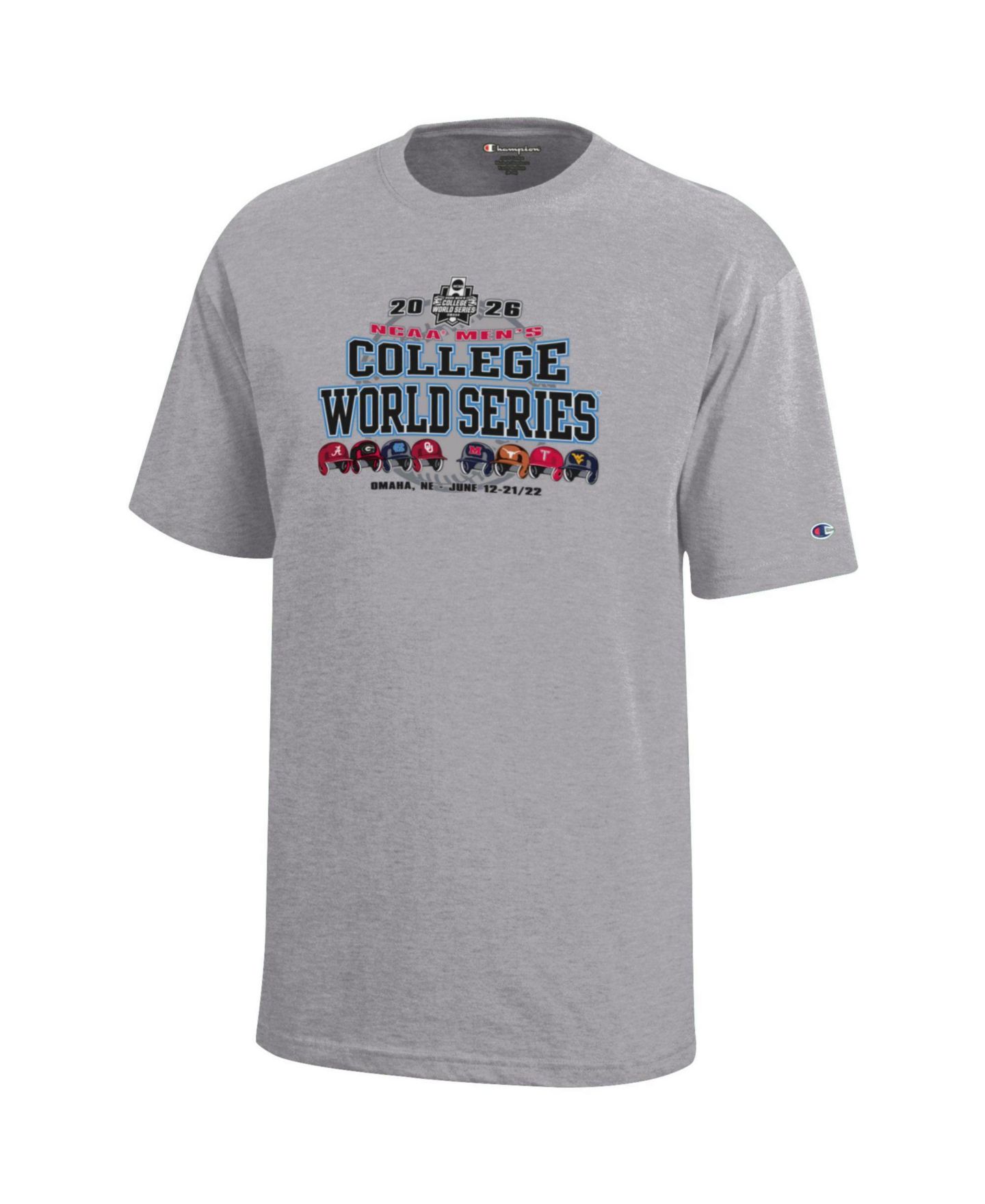 Детская футболка Champion Gray NCAA Merchandise 2026 NCAA Baseball Men's College World Series Champions Bracket — фото 2