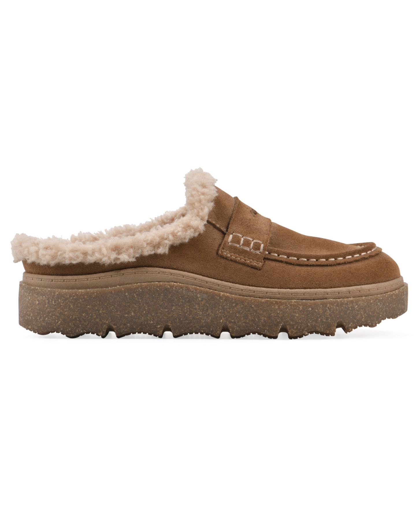 Женские сабо White Mountain Vayva Platform Mule, цвет: Каштановый замшевый — фото 2