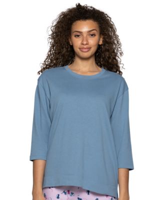 Women's Cotton Candied 3/4-Sleeve Boxy Pajama Tee