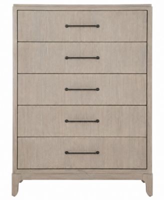 Sadie Collection 5 Drawer Hardwood Oak Veneer Felt-Lined Drawer Chest