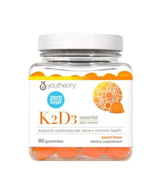 K2D3  Immune, Bone and Heart Health Support  Combines Vitamin D3 and Vitamin K2  Dairy, Soy and Gluten Free 90 Vegetarian Capsules