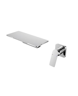 Wall Mounted Waterfall Bathroom Sink Faucet, Single Handle Brass Spout for Vessel Sink