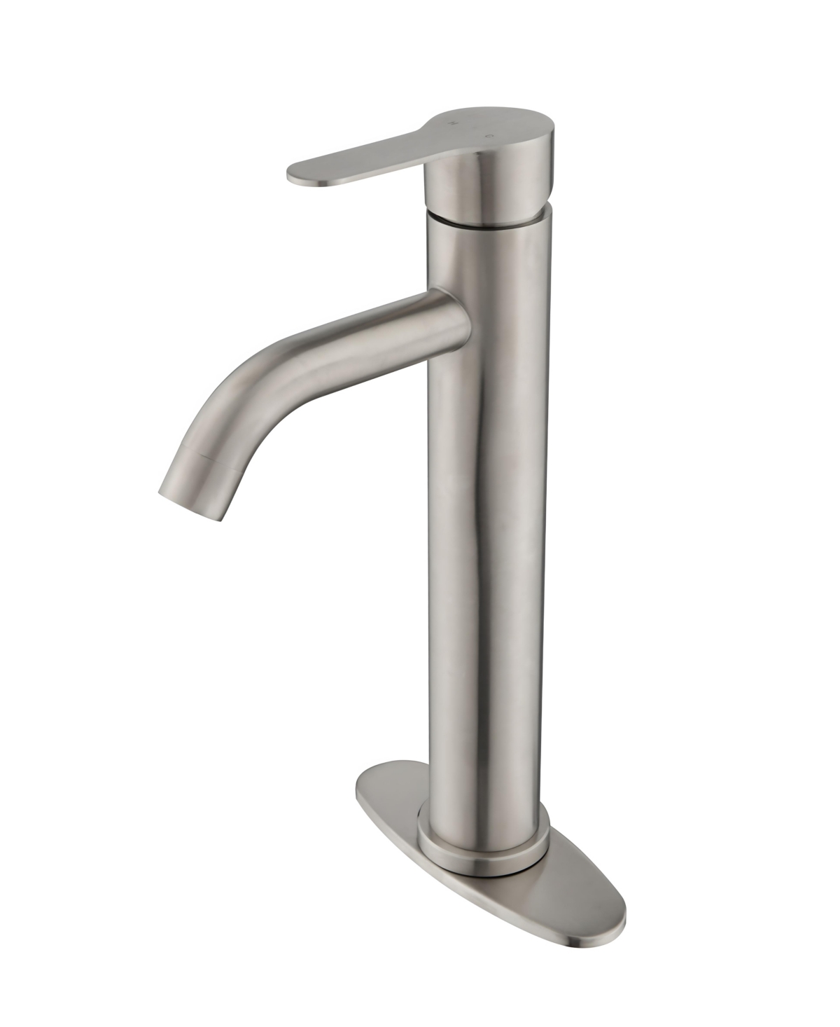 Thirtypeachy Single Handle High Arc Bathroom Sink Faucet, Modern Stainless Steel Vanity Faucet for Single Hole Installation - Nickel