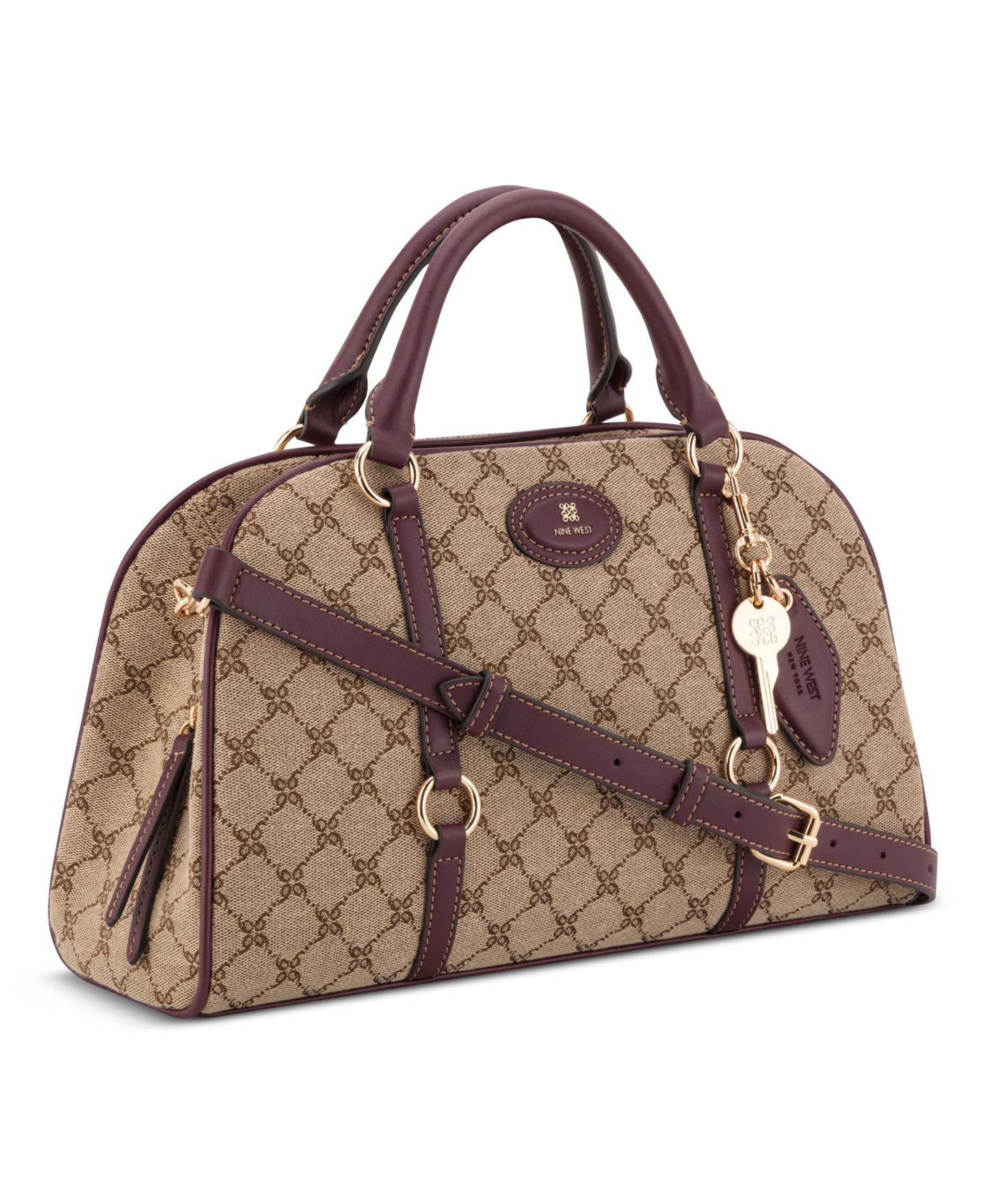 Женская сумка Nine West Cobel Medium Satchel Handbag, цвет: Мокко — фото 5