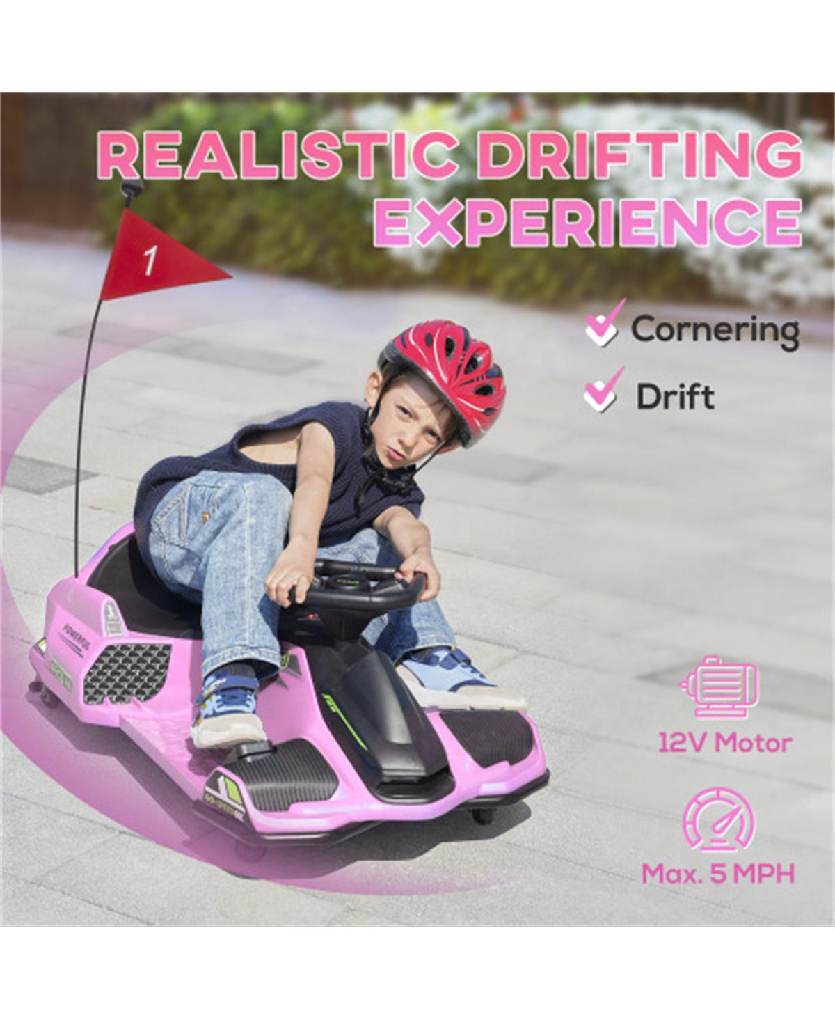 Yobtop 12V Electric Go Kart Drifting with Adjustable Speeds, 110-Pound Capacity, Ages 8-12