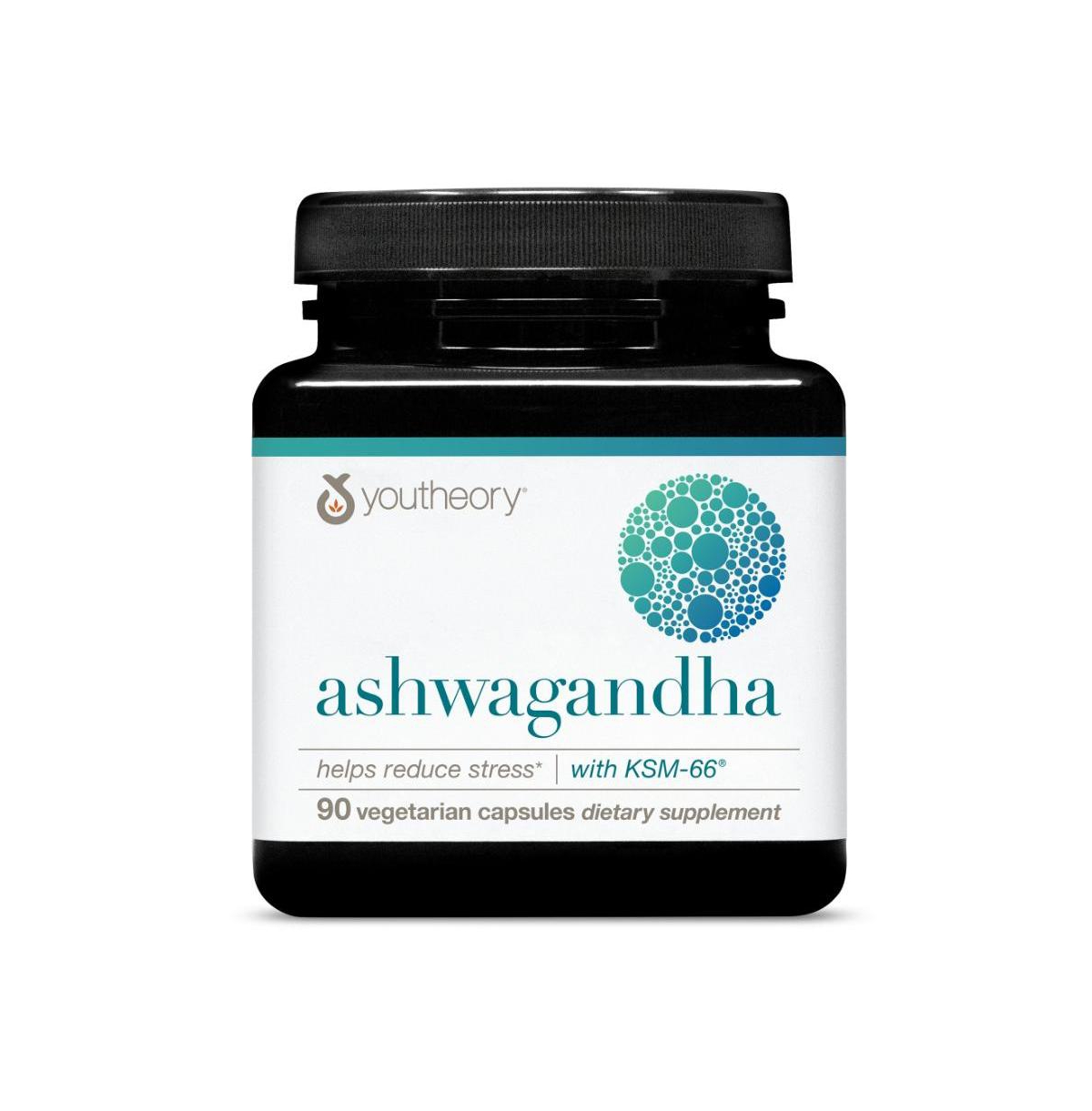 Youtheory Ashwagandha 1,000 Milligram Stress and Cortisol Support Supplement 90 Vegetarian Capsules