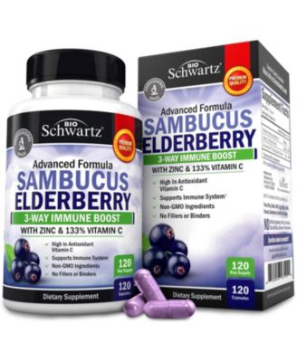 Elderberry with Vitamin C and Zinc Capsules, 120 Count
