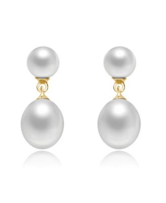 Elegant Sterling Silver Freshwater Pearl Dainty Drop Earrings