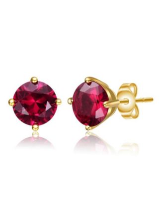 Dainty 14K Gold Plated 7MM Cubic Zirconia Mini Stud Earrings