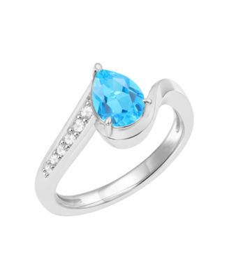 Garnet (1-1/5 ct. t.w.) & Diamond (1/10 ct. t.w.) Ring in 14k Yellow Gold (also in Peridot, Citrine, Amethyst, and 14k White Gold Blue Topaz) 