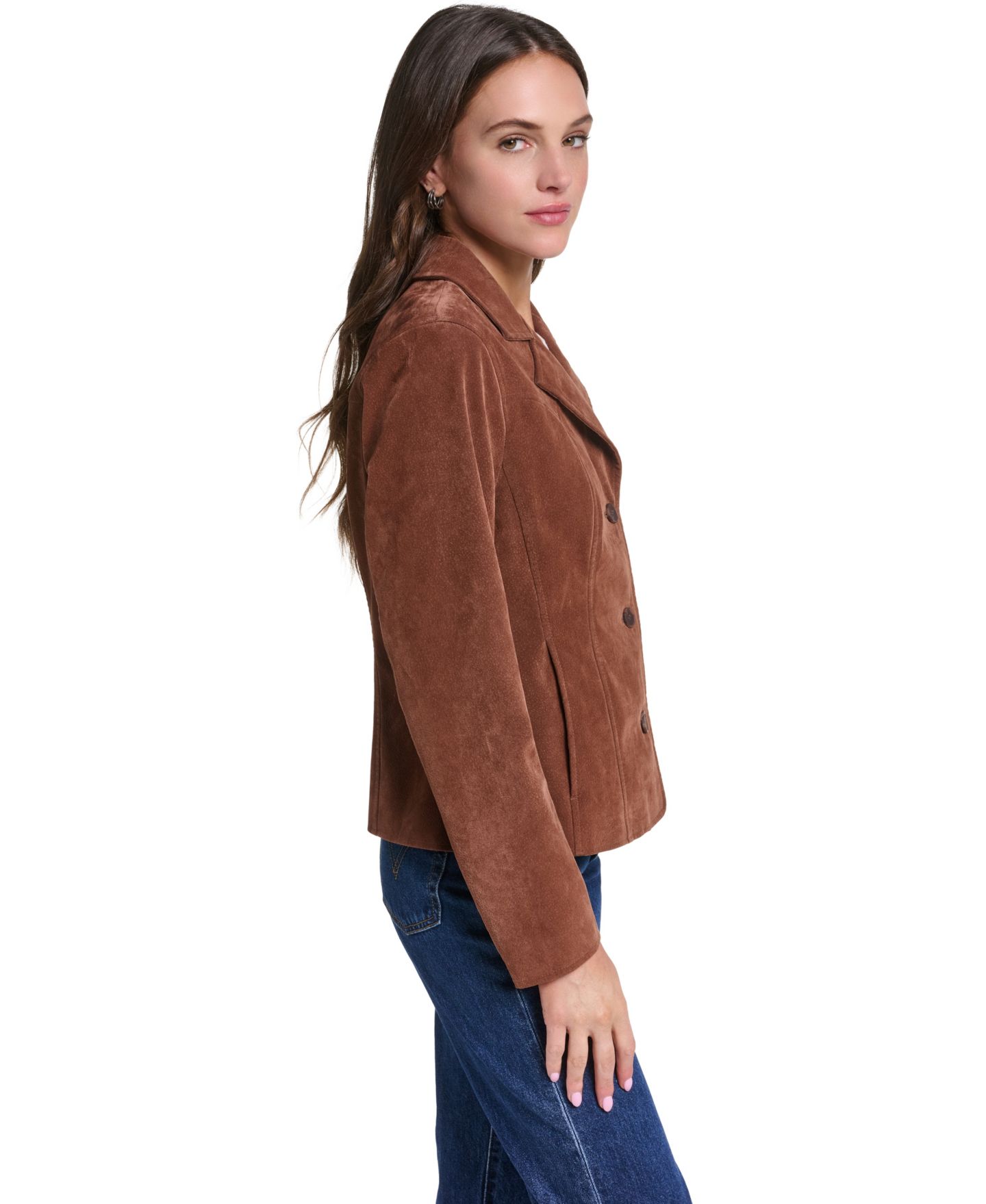 Женский пиджак Levi's Fitted Faux Suede Blazer, цвет: Кленовый — фото 3