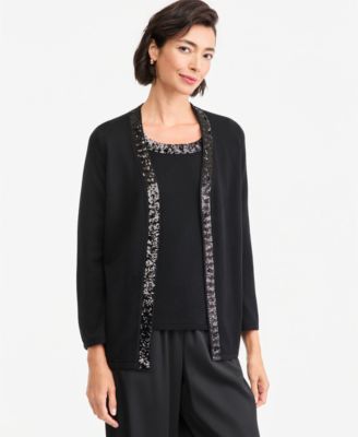 Women's Embellished 3/4-Sleeve Cardigan