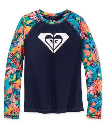 Roxy Long-Sleeve Hawaii Rash Guard, Girls (7-16)