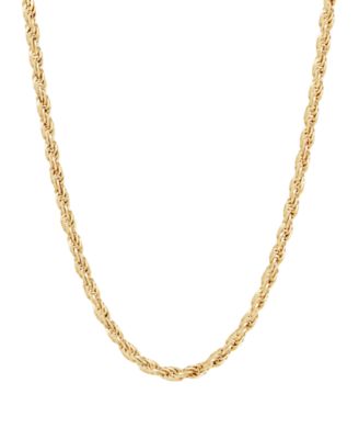 Solid Rope Chain Necklace in 18k Gold-Plated Sterling Silver